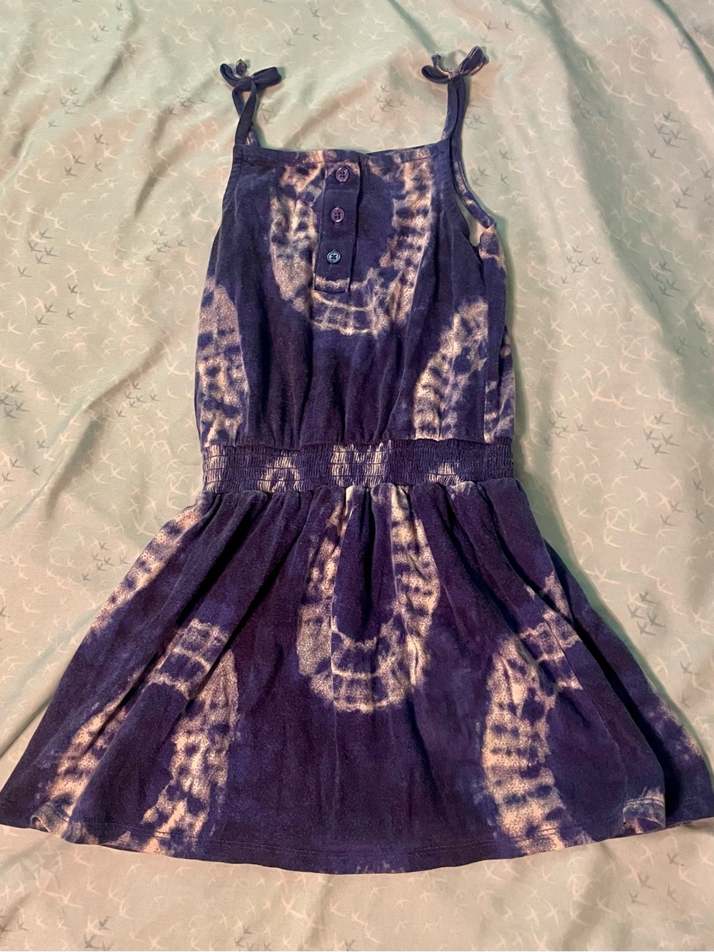 Carter's Navy Tie-Dye Button-Front Sundress